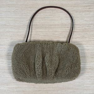 Staud shearling leather trim bag